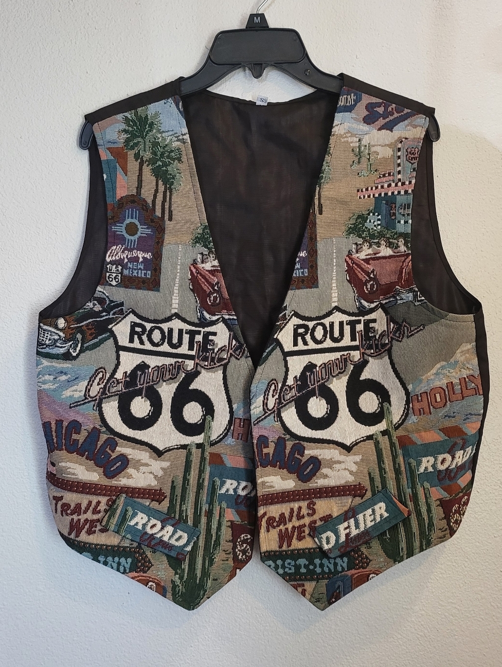 Vintage Route 66 Tapestry Vest Women's Size L